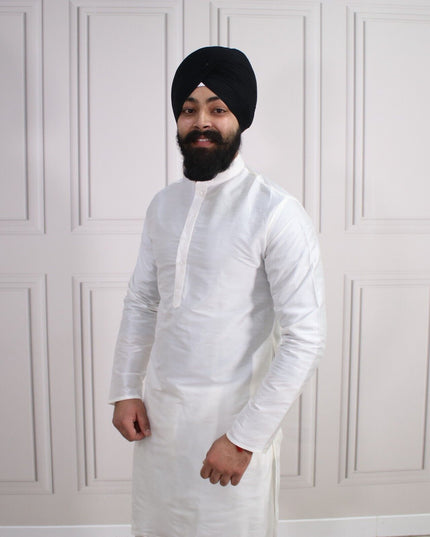 6 COLOURS - Mens Nehru Kurta Pajama Raw Silk Indian Punjabi Asian Jago Sangeet