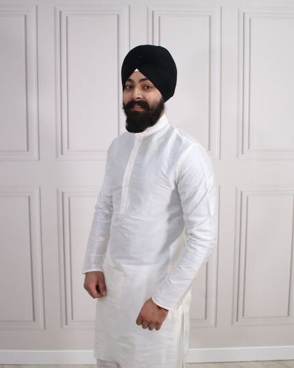 6 COLOURS - Mens Nehru Kurta Pajama Raw Silk Indian Punjabi Asian Jago Sangeet