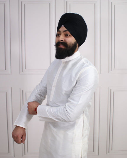 6 COLOURS - Mens Nehru Kurta Pajama Raw Silk Indian Punjabi Asian Jago Sangeet