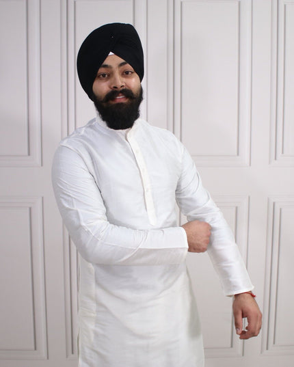 6 COLOURS - Mens Nehru Kurta Pajama Raw Silk Indian Punjabi Asian Jago Sangeet