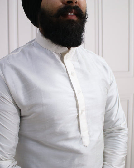 6 COLOURS - Mens Nehru Kurta Pajama Raw Silk Indian Punjabi Asian Jago Sangeet