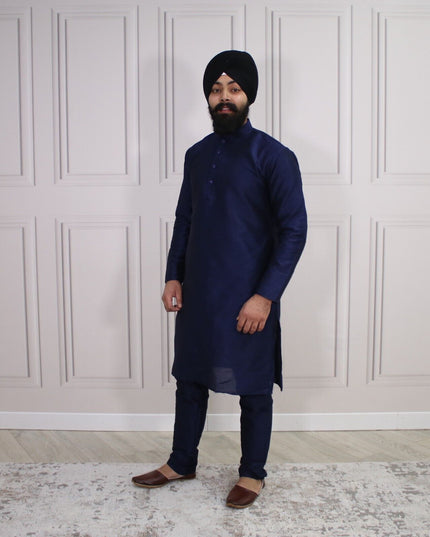 6 COLOURS - Mens Nehru Kurta Pajama Raw Silk Indian Punjabi Asian Jago Sangeet