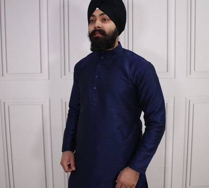 6 COLOURS - Mens Nehru Kurta Pajama Raw Silk Indian Punjabi Asian Jago Sangeet