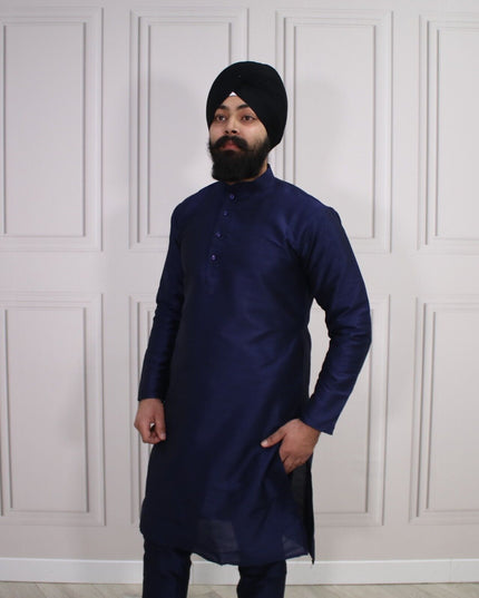 6 COLOURS - Mens Nehru Kurta Pajama Raw Silk Indian Punjabi Asian Jago Sangeet