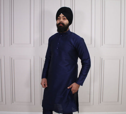 6 COLOURS - Mens Nehru Kurta Pajama Raw Silk Indian Punjabi Asian Jago Sangeet