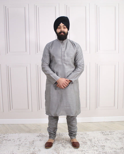 6 COLOURS - Mens Nehru Kurta Pajama Raw Silk Indian Punjabi Asian Jago Sangeet