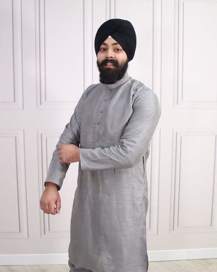 6 COLOURS - Mens Nehru Kurta Pajama Raw Silk Indian Punjabi Asian Jago Sangeet