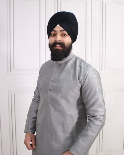 6 COLOURS - Mens Nehru Kurta Pajama Raw Silk Indian Punjabi Asian Jago Sangeet