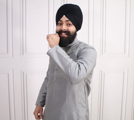 6 COLOURS - Mens Nehru Kurta Pajama Raw Silk Indian Punjabi Asian Jago Sangeet