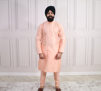 6 COLOURS - Mens Nehru Kurta Pajama Raw Silk Indian Punjabi Asian Jago Sangeet