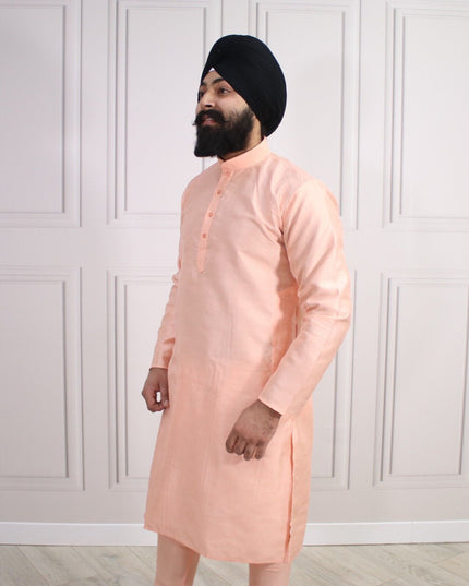 6 COLOURS - Mens Nehru Kurta Pajama Raw Silk Indian Punjabi Asian Jago Sangeet