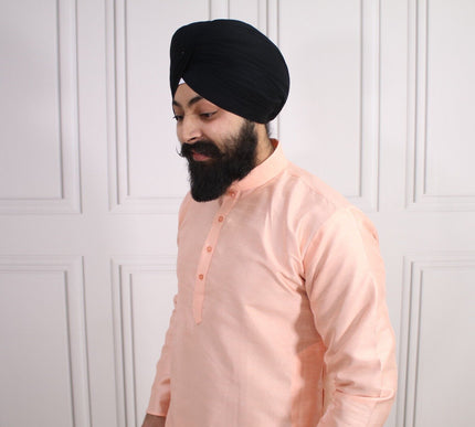 6 COLOURS - Mens Nehru Kurta Pajama Raw Silk Indian Punjabi Asian Jago Sangeet