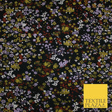 Black With Coloured Ditsy Flower Print Stretch Jersey Fabric 58" WIDE 9283