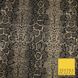 Beige & Black Snake Animal Print Soft Stretch Jersey Fabric 58" WIDE 9282