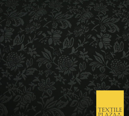 Black Floral Self Print Stretch Jersey Fabric 59" WIDE 9286
