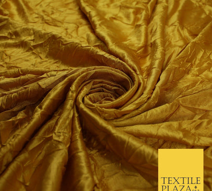 YELLOW Crushed Stretch Plain Satin Fabric Material Dress Bridal 48" 9272