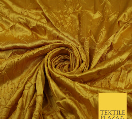 YELLOW Crushed Stretch Plain Satin Fabric Material Dress Bridal 48" 9272
