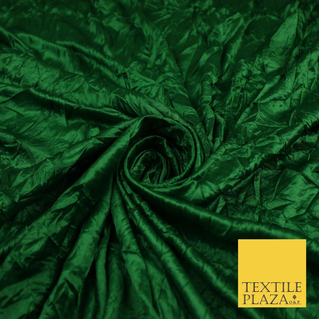 GREEN Crushed Stretch Plain Satin Fabric Material Dress Bridal 58" 9274