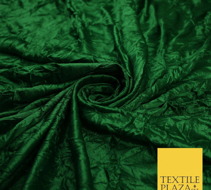 GREEN Crushed Stretch Plain Satin Fabric Material Dress Bridal 58" 9274
