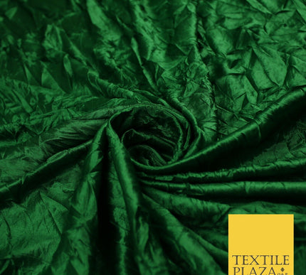 GREEN Crushed Stretch Plain Satin Fabric Material Dress Bridal 58" 9274