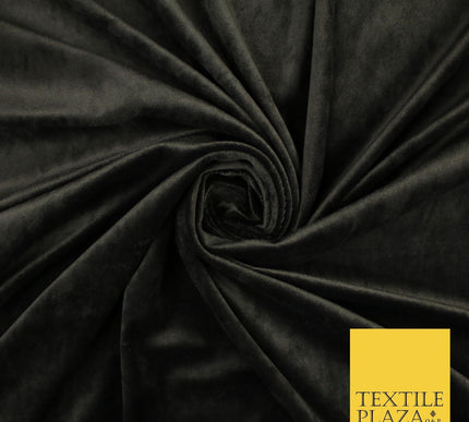 Deep Khaki Plush Soft Velvet Velour Fabric Stretch Material 62" WIDE 10005