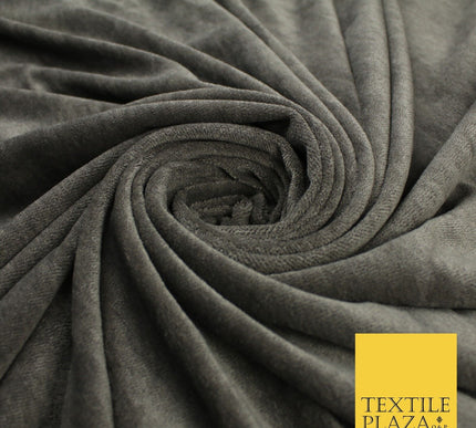 GREY Plush Soft Velvet Velour Fabric Stretch Material 72" WIDE 10008
