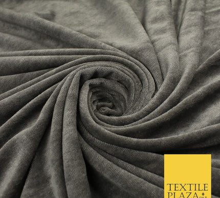 GREY Plush Soft Velvet Velour Fabric Stretch Material 72" WIDE 10008