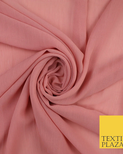 5 COLOURS Semi-Sheer Crinkle Chiffon Georgette Fabric Bridal Dress Craft 58"
