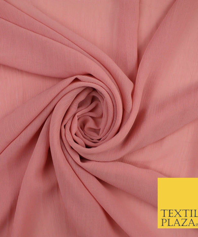 5 COLOURS Semi-Sheer Crinkle Chiffon Georgette Fabric Bridal Dress Craft 58"