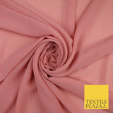 5 COLOURS Semi-Sheer Crinkle Chiffon Georgette Fabric Bridal Dress Craft 58"
