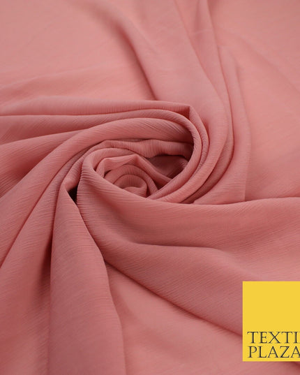 5 COLOURS Semi-Sheer Crinkle Chiffon Georgette Fabric Bridal Dress Craft 58"