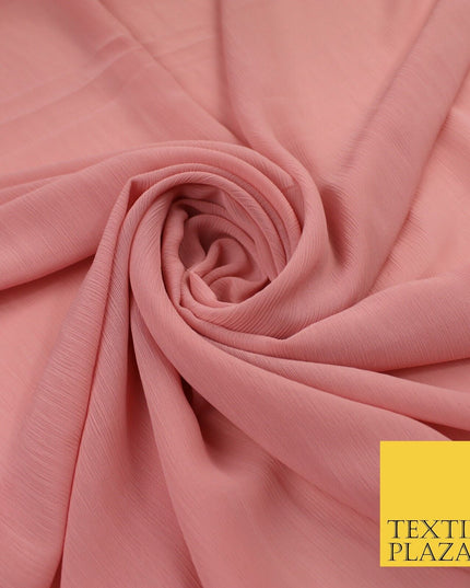 5 COLOURS Semi-Sheer Crinkle Chiffon Georgette Fabric Bridal Dress Craft 58"