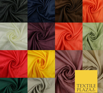 14 COLOURS Plain Lightweight Tasar Faux Silk Satin Dress Lining Bridal Fabric57"