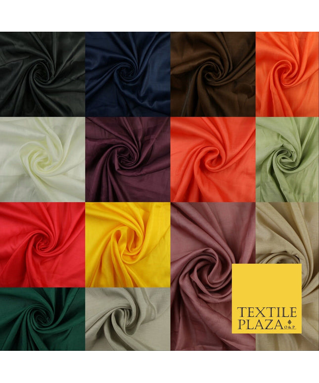 14 COLOURS Plain Lightweight Tasar Faux Silk Satin Dress Lining Bridal Fabric57"