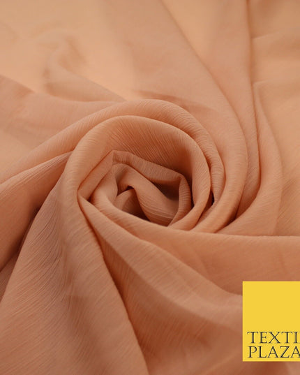 5 COLOURS Semi-Sheer Crinkle Chiffon Georgette Fabric Bridal Dress Craft 58"
