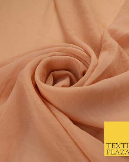 5 COLOURS Semi-Sheer Crinkle Chiffon Georgette Fabric Bridal Dress Craft 58"