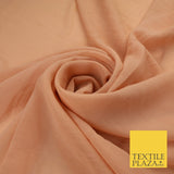 5 COLOURS Semi-Sheer Crinkle Chiffon Georgette Fabric Bridal Dress Craft 58"