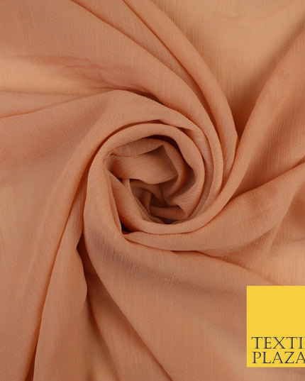 5 COLOURS Semi-Sheer Crinkle Chiffon Georgette Fabric Bridal Dress Craft 58"
