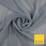 5 COLOURS Semi-Sheer Crinkle Chiffon Georgette Fabric Bridal Dress Craft 58"