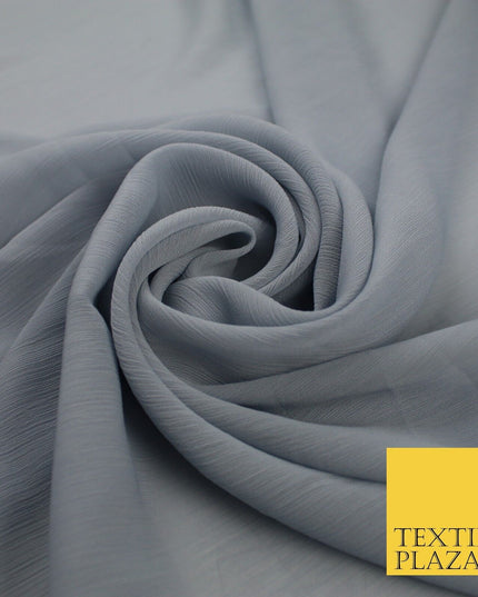 5 COLOURS Semi-Sheer Crinkle Chiffon Georgette Fabric Bridal Dress Craft 58"