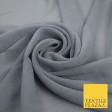 5 COLOURS Semi-Sheer Crinkle Chiffon Georgette Fabric Bridal Dress Craft 58"