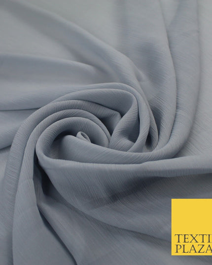 5 COLOURS Semi-Sheer Crinkle Chiffon Georgette Fabric Bridal Dress Craft 58"