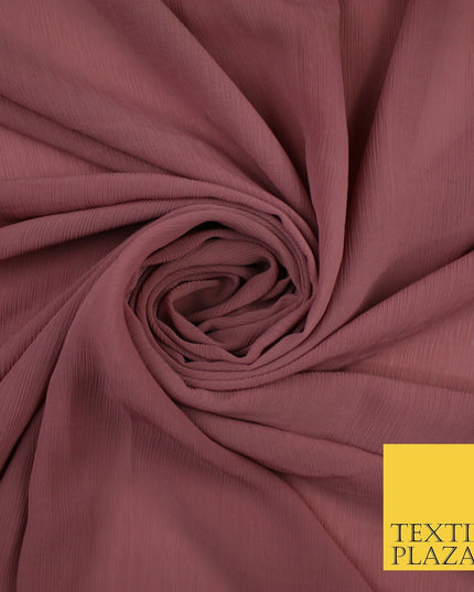 5 COLOURS Semi-Sheer Crinkle Chiffon Georgette Fabric Bridal Dress Craft 58"