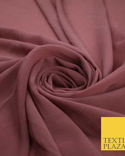 5 COLOURS Semi-Sheer Crinkle Chiffon Georgette Fabric Bridal Dress Craft 58"