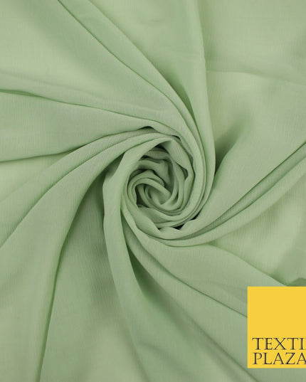 5 COLOURS Semi-Sheer Crinkle Chiffon Georgette Fabric Bridal Dress Craft 58"