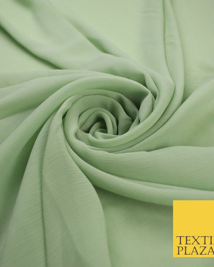 5 COLOURS Semi-Sheer Crinkle Chiffon Georgette Fabric Bridal Dress Craft 58"