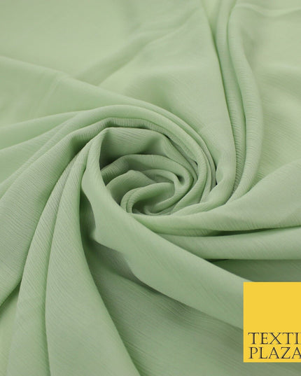 5 COLOURS Semi-Sheer Crinkle Chiffon Georgette Fabric Bridal Dress Craft 58"