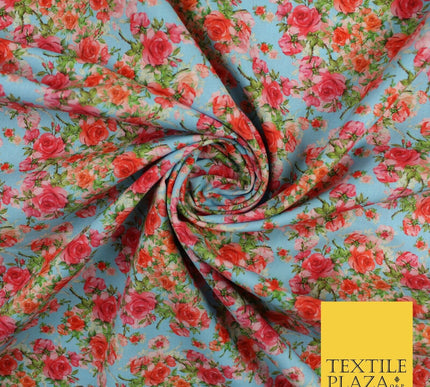 Cluster Roses Pattern 100% Cotton Printed Fabric 58" 10215