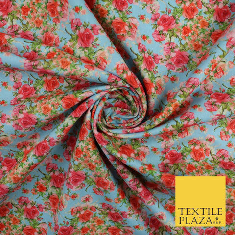 Cluster Roses Pattern 100% Cotton Printed Fabric 58" 10215