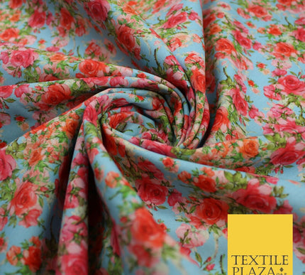 Cluster Roses Pattern 100% Cotton Printed Fabric 58" 10215